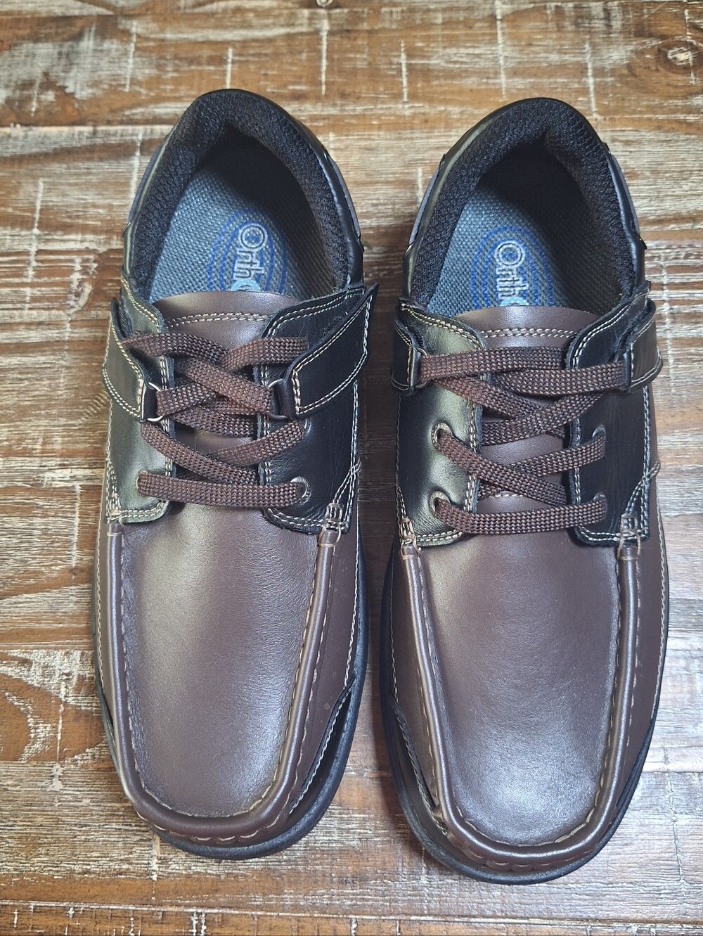 Orthofeet Shoes Men's 10 X-Wide Brown Leather Upper Lace Comfort Shoe New No Box